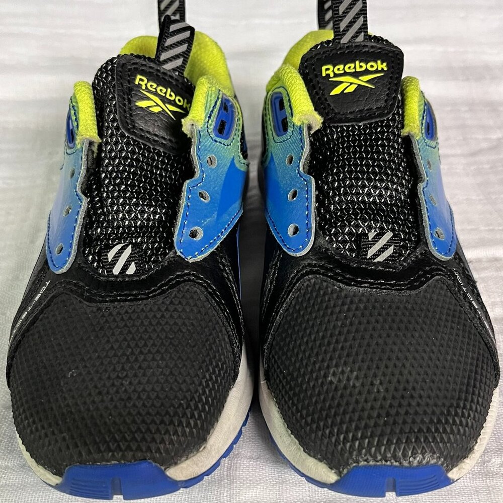 Reebok Youth Zig Tech Sneakers Black/Blue/Lime Green - Great Condition - Size 12